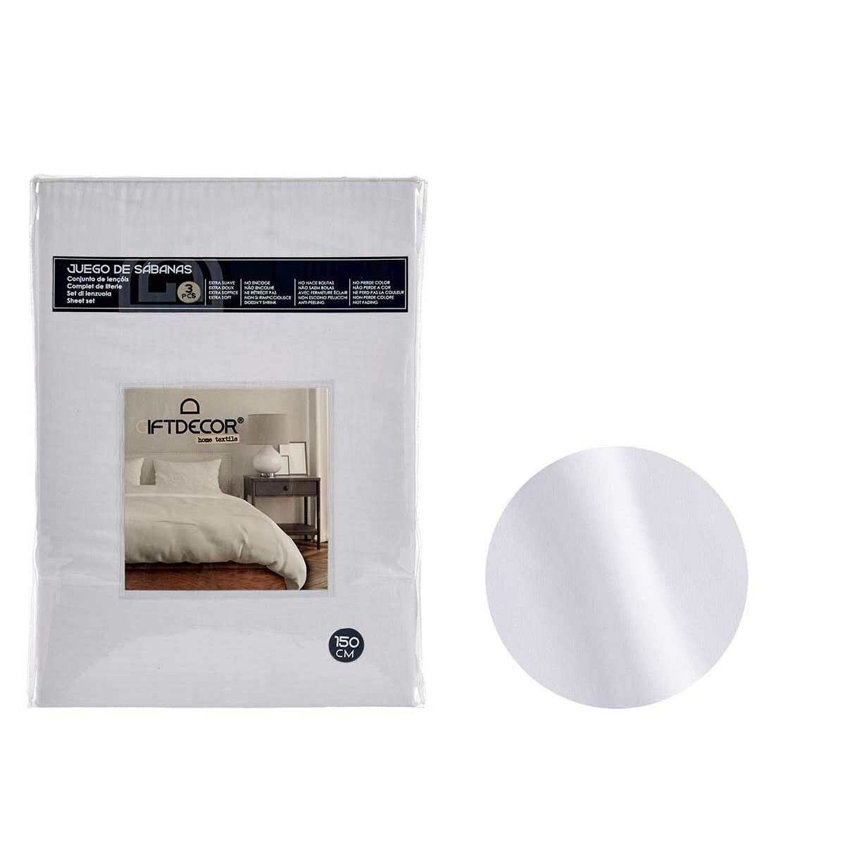 Komplet posteljnine Gift Decor Bela 3 Kosi